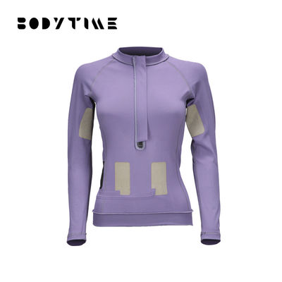 Vestiti porpora di addestramento dell'yoga della manica SME di addestramento della biancheria intima della donna lunga casuale del nylon